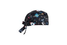 Associated Uniforms Printed Satin Scrub Cap Unisex with Sweat Band (Rocket Space)