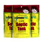 Green Pig 54A Live Septic Tank Treatment 3-Year Supply Ultimate Solution in Preventing Expensive Backups, Clogs, or Drain Field Failures with 12-Easy Drop-in and Flush Packets, Supply-12 Count