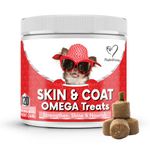 NutriPaw Skin & Coat Omega Treats - Nourish, Strengthen, Protect Skin & Coat, Reduce Excessive Shedding - Rich in EPA & DHA - Perfect for Small, Medium and Large Dogs