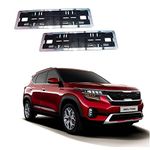 WheelCore Number Plate Frame with Chrome Suitable for KIA Seltos (2019-Present) - Set of 2pcs