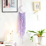 MARCHIORI Moon Handmade,Teen Girls Room Decor,Girls Bedroom Decor, Wall Decor,Bohemian Dream Catcher,Gift for Mom,Gift for Women,Gift for Girl