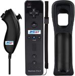 GSH New World Wii Motion Plus Remote With Nunchuk (Black Color) for Wii Console