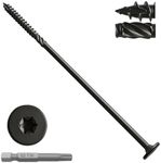 Inch Lag Screws,Structural Wood Screws,Heavy-Duty Outdoor Deck Construction,Timber Screws,Framing,Rust Resistant Black Ceramic Coating,Torx Bit Included