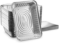 [50 Pack - 2 1/4lb Combo] Propack Disposable Aluminum Foil Meal Prep Cookware Containers With Board Lids, Oven, Toaster, Grill, Cooking, Roasting, Broiling, Baking, Events, Take Out, Restaurant