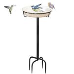 YALINKA Bird Baths for Outdoors Heavy Duty, 35.5in Detachable Birdbaths for The Garden Clearance, Bird Bath Bowl Spa & Birdfeeder with Metal Stake Stand for Outdoors Garden, 4 Spiky Feet (C)