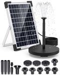 Solar Water Fountain,Equipped with Filtration System,2200 mAh Battery Backup,6W Solar Pond Pump with Multiple Nozzles,for Bird Bath, Pond, Outdoor Garden