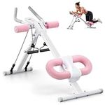 MERACH Ab Machine, Abs Workout Equipment, Adjustable Ab Trainer Machine for Abs Workout at Home Gym, Foldable, Knee Protection(Pink)