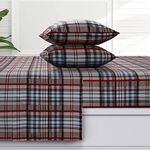 Tribeca Living Brentwood Plaid 170-GSM Flannel Extra Deep Pocket Sheet Set Twin Brown, (BRPLFLOSHETW)