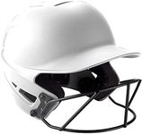 Mizuno F6 Youth Fastpitch Softball Batting Helmet with Mask, White, Youth One Size