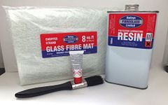 Baileys Premium Quality Fibreglass Repair Kit Resin – GRP - 8sq.ft. UK Manufactured Chopped Strand Matting (CSM)