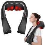 Neck Massager for Neck Pain - Shiatsu Back Massager with Heat for Pain Relief, 3D Deep Kneading Shoulder Massager for Car Home Office, Gifts for Men Women Birthday