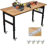 GarveeTech Workbench, 48" x 24" Adjustable Workbench with Power Outlet, Scale, Pegboard and 6 Hooks, 2200LBS Load Capacity, 8 Adjustable Height Worktable for Garage, Office, Home