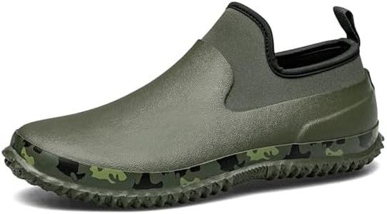 TENGTA Unisex Waterproof Garden Shoes Womens Rain Boots Mens Car Wash Footwear Army Green 11