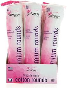 Swisspers Premium Hypoallergenic Cotton Rounds, 900 Count