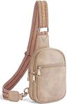 Telena Small Sling Bag for Women Vegan Leather Fashionable Fanny Pack Crossbody Bags for Women Chest Bag for Travel Cinnamon Brown