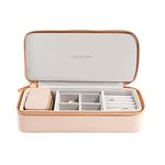 Stackers Travel Jewellery Pouch Duo | Jewellery Box Organizer for Women and Girls - Blush Pink