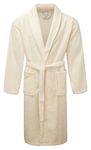 A & B TRADERS Bath Robe 100% Egyptian Cotton Terry Towelling Robe Gown Luxury and Super Soft (Cream)