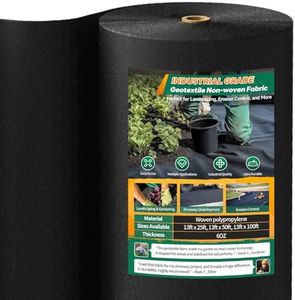 Geotextile Fabric - 13x100FT, Non Woven Fabric 6OZ, Premium Landscape Fabric, Weed Barrier Fabric Heavy-Duty for Landscaping, French Drains, Underlayment, Erosion Control, Construction Projects
