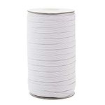 Fashewelry 3/8 Inch Elastic Bands for Sewing 100 Yards White Flat Elastic Ribbon Thin Elastic Strap for Waistband Pants Mask Wig Replace Bands