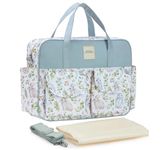 Winnies Diaper Bag Multifunctional Maternity Bag Stylish Baby Travel Bag | Mamas Bags | Diapers Bags | Tote Bag | Handbag | Mothers Bags | Gift (Blue)