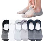 RainFlowwer No Show Socks 6 Pairs for men and women, Invisible Ice Silk Breathable Socks, Thin Low Cut Non Slip Socks for Flats Boat Sneaker, 6paris, One Size