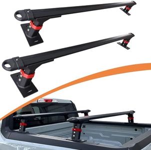 800Lbs Universal Truck Rack Truck Bed Rack for Tonneau Cover with T-Slot Rail, Cross Bars for Kayaks Bike Rack Rooftop Tent CamperShells RVs, Black Aluminum