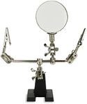 NEIKO 01902 Adjustable Helping Hand with Magnifying Glass, Third Hand Solder Aid, Soldering Wire Station Stand with Dual Alligator Clips and a Heavy Base, Beading & Jewelry Making Tools, Solder Holder