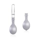 Boundless Voyage Titanium Folding Spoon Spork Fork Set Outdoor Camping Tableware Titanium Cutlery Lunchbox Cutlery Set Travel Cutlery Ti1021T