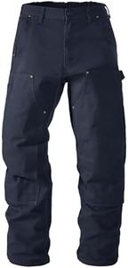 Soojun Men's Loose Fit Carpenter Pants Double Knee Painters Work Pants Navy Blue 40W x 32L