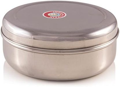 Zinel Spice Box/Masala Dabba with 7 Comparments and 2 Stainless Steel Lids, 16cm, Silver