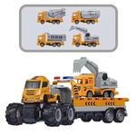 SHIPEASE Die cast Alloy Engineering Excavator Truck with Friction Powered Transport Construction Truck Toys for Kids Boys Girls (Multicolor)