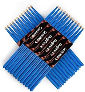QuigBeats Drum Sticks, Hickory 5A Drumsticks, Drumsticks for Adults & Kids 5A 12 Pairs - Blue