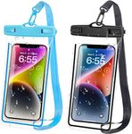 Universal Waterproof Phone Case, 2-Pack Waterproof Phone Lanyard Dry Bag Pouch for iPhone 15 14 13 12 Pro Xs Max Plus SE Galaxy S24 LG up to 7.5",Protective Pouch for Pool Beach Kayaking Travel