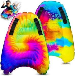 JAMBO 2 Pack Inflatable Surf Body Boards with Handles for Water Slides, Boogie Boards for Beach, Pool, Lake & Slip Slides, Lightweight Floating Water Toys for Kids & Adults