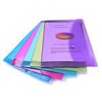 Rapesco 0688 Popper Wallets, A4+ / Foolscap, Assorted Transparent Colours, Pack of 5