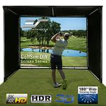 Elite Screens GolfSim DIY, 77" Diag, 8'x9.8' Impact Screen for Golf/Multi-Sport Simulation Screen with Grommets, Black Masking Borders, DIY9.8X8-IPW360-F