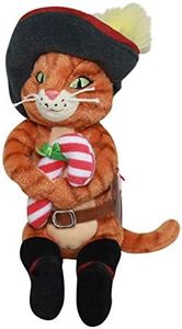 TY Beanie Baby - PUSS IN BOOTS the Cat (DVD Exclusive - Holding Candy Cane)