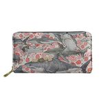 Pizding Long Wallet for Womens Organizer PU Leather Slim Clutch Waterproof Pouch Phone Cards Coins Bag Shark Design Gift