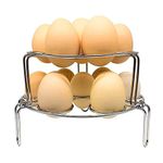 100% Stainless Steel Egg Steamer Rack for Instant Pot, Pressure Cooker, Boiling Pot. Stackable Steamer Trays 2 Pack Combo for Eggs and Food. Durable and Easy to Clean.