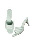 The White Pole Chunky Stiletto Heels Comfortable & Trendy Party Latest Stylish Design Pencil Heel Sandals For Women