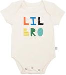 Finn + Emma Organic Cotton Graphic Bodysuit for Baby Boy Girl - 0-3 Months, Little Bro