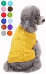 Dog Sweater, Warm Pet Sweater, Dog Sweaters for Small Dogs Medium Dogs Large Dogs, Cute Knitted Classic Cat Sweater Dog Clothes Coat for Girls Boys Dog Puppy Cat (XX-Small, Yellow)