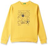 United Colors of Benetton Boys Sweatshirts Regular Fit,Long Sleeve with Round Neck,Febric Use Cotton Poly Bright Yellow