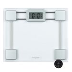 Salter 9081 SV3R Glass Bathroom Scale – Electronic Digital Bodyweight Scale, 150kg/23st 8lb, LCD Easy To Read Display, Step On Instant Readings, Slim For Neat Storage, Includes Carpet Feet & Battery