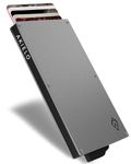 AKIELO RFID Blocking Card Holder with Gift Box – Slim Minimalist Metal Blocker Card Wallet for Men – Contactless Credit Card Protector (Alpha - Silver Edition)