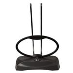 RCA ANT121 UHF/VHF Adjustable Rabbit Ear Indoor 4K HDTV Antenna, 48 km (30 Mile) Range, Black