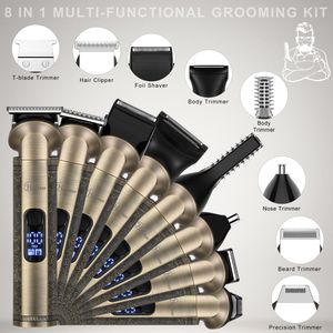Hatteker 8-in-1 Beard Trimmer Kit – Multi-Grooming Set for Men