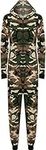 Womens Animal Aztec Zebra Print Onesie Ladies Playsuit Long Hooded Jumpsuit - Camouflage - 12/14