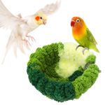 Qpets® Bird Nest for Cage, Hanging Plush Parrots Nest Bird Hammock for Cage, Semicircle Birds Nest for Cage Small Pet Bed for Parakeet Budgies Cockatiels - 17.5*8.5CM, Diameter 12CM