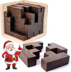 Original 3D Wooden Brain Teaser Puzzle: Engaging 3D Puzzle Box for Kids 8-12 & Adults, Desk Toys Delight, Challenging Games & Wooden Puzzles for Adult Brain Boost (Brown)